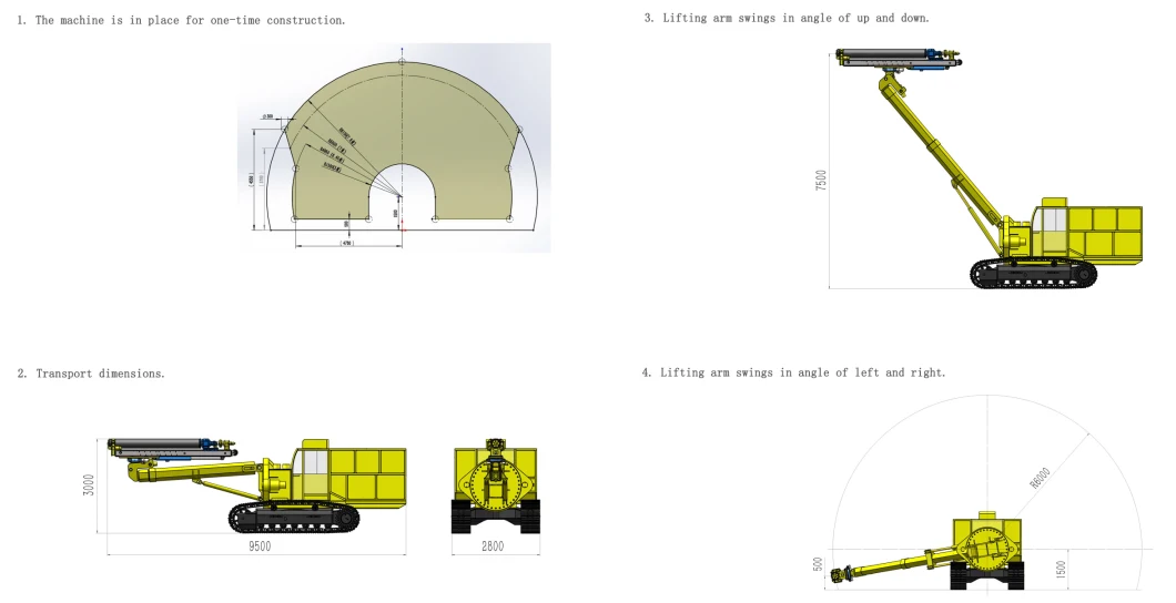 Td-375 Tunnel Non-Explosive High Speed Full Section Drill Rig