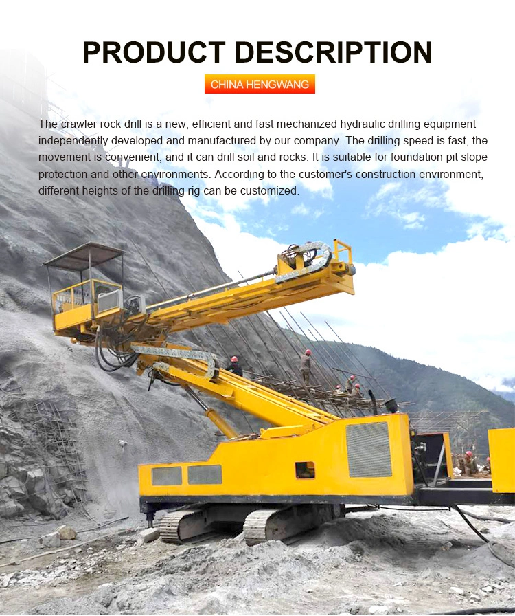 Hengwang Hw12m Slope Protection Anchor DTH Surface Drill Rig for Salt Mine